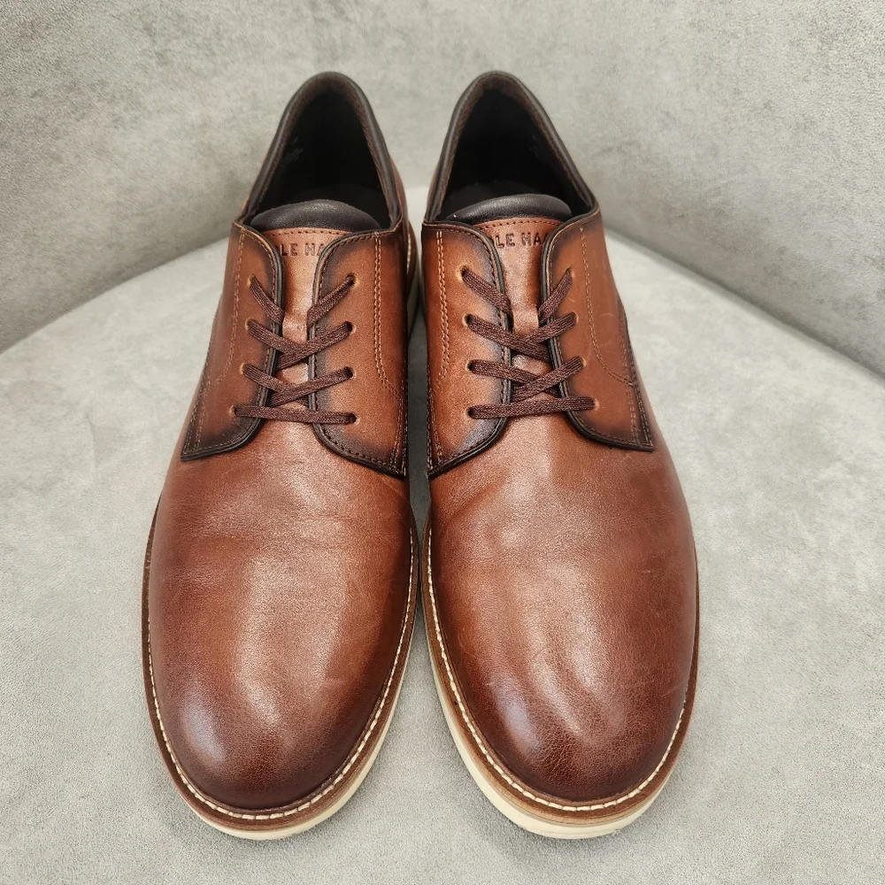 Cole Haan Oxford Shoes Men's 11 Brown Cigar Leather Morse Grand Business Casual - Picture 1 of 15